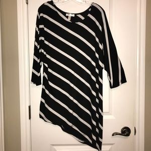 Black & White Slanted Stripe Blouse